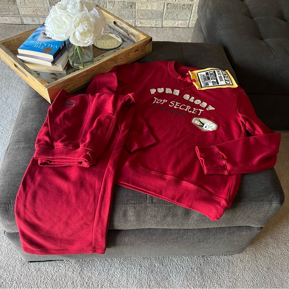 Boys Red Sweatshirt & Matching Sweatpants SET NEW